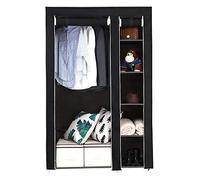 Alightup Armoire de Rangement Dressing Chambre Penderie Tissu Garde Robe Portable pour Chambre D'adulte Noir 5 Couches 6 Cubes