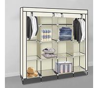 Alightup Armoire de Rangement Dressing Portable en Tissu pour Chambre Adulte, 4 Étages 12 Cases, Beige 169,5 x 44 x 181,5cm