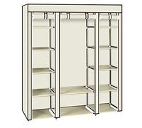 Alightup Armoire de Rangement vêtements de Placard, Rangement de Garde-Robe Portable avec 12 étagères de Rangement,150 x 45 x 175 cm (Beige)