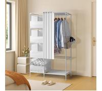 ALIGHTUP - Armoire Penderie, Armoire de chambre, Armoire de Rangement, 4 Boites en Tissu - Blanc,105*45*170cm