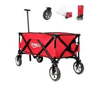 ALightUp Chariot Pliable a Roulette Rouge - 100 kg Capacité, Chariot à roulettes Tout Terrain | Transport Lourd pour Jardinage, Plage, Camping | Compact, Léger et Facile à Assembler