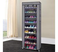 Alightup Rangement Armoire étagères à Chaussures 10 Couches Meubles à Chaussures avec Housse,58 x 29 x 160cm, Gris