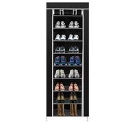 Alightup Rangement Armoire étagères à Chaussures 10 Couches Meubles à Chaussures avec Housse, 58 x 29 x 160 cm, Noir