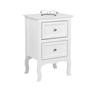 Alightup Table de Chevet Blanche Tables de Nuit Scandinaves en Bois avec 2 Tiroirs - Meuble de Rangement Commode pour Chambre, Chevet de Lit Adulte, Salon, Bureau 40 x 30 x 60 cm