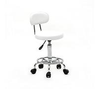 Alightup Tabouret de Bureau à roulettes avec Dossier, Rotation à 360° (Elliptique Blanc)