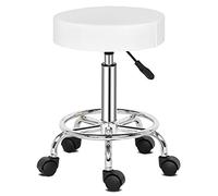Alightup Tabouret de Bureau Tabouret à roulettes Professionnel Rotation à 360° Chaise a Roulette Salon de Massage Cuisine Bureau Hauteur Réglable Blanc1