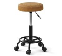 Alightup Tabouret de Bureau Tabouret à roulettes Professionnel Rotation à 360° Tabouret de Selle Hauteur Réglable pour Salon de Massage Cuisine Bureau Clinique Pub Couture Peintre (Marron, 2)