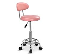 Alightup Tabouret de Bureau Tabouret roulettes avec Dossier, Tabouret à roulettes Rotation à 360° (Rose)