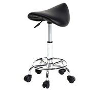 Tabouret Ergonomique à Roulettes, Tabouret de Massage Rotation à 360°Hauteur Réglable 51-65 cm, pour Salon de Massage, Bureau, Clinique