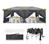 Alightup Tonnelle de Jardin,Tonnelle pliante 3 x 6m Pop Up,Hauteur Réglable,Imperméable,Protection de UV,Gris