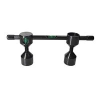 Alignement de bride en métal, niveleur de bride filetée avec base filetée réglable, 26,4 x 10,7 x 4,3 cm, 26,5 x 10,6 x 4,2 cm, bulle centrale pour nivellement précis, revêtement noir