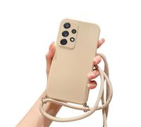 Alihtte Coque avec Cordon de Collier pour Samsung Galaxy S24 Ultra 5G, Coque Antichoc Silicone TPU Bumper Etui Housse avec Réglable Téléphone Portable Lanyard Case pour Galaxy S24 Ultra 5G Beige