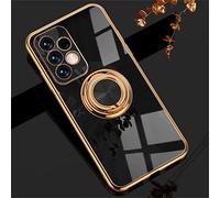 Alihtte Coque pour Samsung Galaxy A72 4G/5G, Coque magnétique avec 360 ° Ring Stand Mince Coque Antichoc Silicone avec Plaque métallique, Aimant Support de Voiture Housse Bumper, Noir