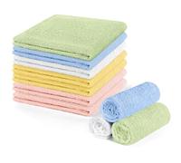 ALIIP 10PCS Lingette Démaquillante Lavable en Microfibre, 25 x 25cm Serviette Visage Skincare, Fibre de Charbon de Bambou, Convient pour Le Démaquillage, Les Soins des Bébés et Les Peaux Sensibles