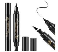 ALIIP Double-ended Eyeliner Stamp Pen Waterproof, Eye Liner Noir Haute Pigmentation Longue Tenue, Stylo Eyeliner Smudge Proof Anti-Taches Pour Un Maquillage Parfait, Idéal Pour Les Débutants, 1PC