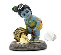 alikiki Statue de Dieu Hindou bébé Krishna - 9,4 cm de H Seigneur Indien Krishna Idol Murti Diwali Pooja Cadeaux de Tableau de Bord de Voiture, décoration de Tableau de Bord de Voiture, Cadeau de