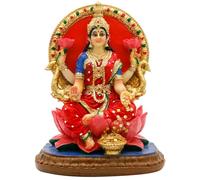 alikiki Statue de la déesse Indienne Lakshmi Idol - 12 cm H Hindou Laxmi Murti Inde Pooja Article Maison Bureau Temple Mandir Shrine Autel Diwali Puja Décoration spirituelle pour Un ami