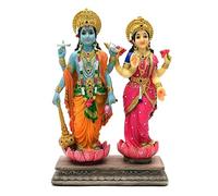 alikiki Statue du Dieu Hindou Lakshmi Narayan - Sculpture Indienne Laxmi Narayan de 22,4 cm de Hauteur - Article Murti pour Couple Indien, Amis, Famille, Cadeau de Diwali, Maison, Bureau, Temple