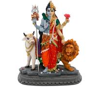 alikiki Statue hindoue Shiva Shakti - 16,5 cm H Dieu Indien Idole Seigneur Shiva Murti Article Maison Bureau Temple Mandir Sanctuaire Autel Pooja Décor Inde Diwali Puja Cadeaux pour Amis Parents