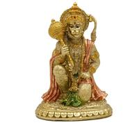 alikiki Statuette hindou Ramayana Hanuman - Statue de dieu indien - Figurine décorative hindouisme dévoté Lord Rama Shrine Autel Sculpture Inde Maison Bureau Temple Mandir Pooja Articles Yoga Zen méditation Bouddha