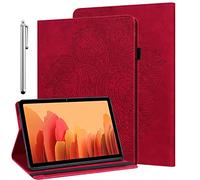 ALILANG Etui pour Lenovo Tab M10 /P10 /M10 HD 10.1 pouces Housse avec Stylet, Plusieurs Angles de Vue PU Cuir Stand Flip Wallet Cover pour M10 TB-X505L/TB-X505F/TB-X605L/TB-X605F Case-Rouge