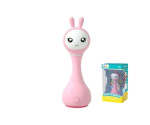 alilo Hochet Musical Lumineux Smarty Bunny pour Bébé 0+ Mois - Fille, 5 Modes Musicaux et Fonction de Reconnaissance des Couleurs avec 9 Cartes de Couleur, Rose