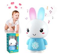 Alilo Jouet Musical Lumineux pour Bébé 6-12 Mois - Veilleuse Rechargeable avec Bruit Blanc - pour Enfants 1-4 Ans - Lapin Miel, Bleu