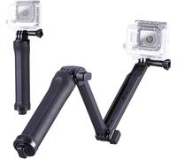 ALILUSSO Perche à selfie pour GoPro, perche à selfie réglable à 3 voies, poignée d'extension compatible avec GoPro Hero 13 12 11 10 9 Noir Akaso DJI Osmo Action Camera