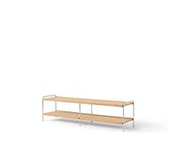 Alima NDS4 Étagères 162x38x42 cm Chrome/Chêne massif laqué