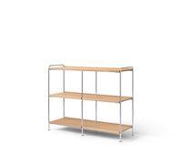 Alima NDS5 Étagère 123x38x95 cm Chrome/Chêne laqué massif