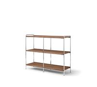 Alima NDS5 Étagère 123x38x95 cm Chrome/Noyer massif laqué