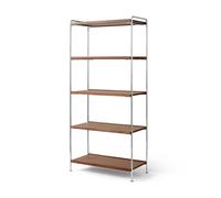 Alima NDS6 Étagères 83x38x174 cm Chrome/Noyer laqué solide