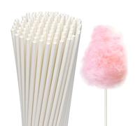 Alimat PluS Lot de 200 bâtonnets de bonbons en coton blanc de 35 cm pour la fabrication de bonbons