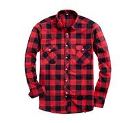 Alimens & Gentle Casual Chemise à Bouton Bas, Rouge, 4XL Homme