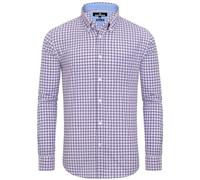 Alimens & Gentle Chemise boutonnée Classique pour Homme, Rouge Marine, Vichy, 4XL