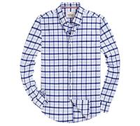 Alimens & Gentle Chemise Classique pour Homme avec col boutonné, Carreaux/Blanc, L