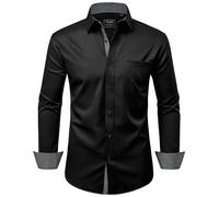 Alimens & Gentle Classic Chemise à Bouton Bas, Flex-ablack, M Hommes