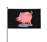 Aliment Drapeau amusant de cochon de dessin animé de 9,6 x 1,5 m, Drapeaux décoratifs d'extérieur pour décoration de jardin, bannière intérieure, famille, vacances, décoration de fête