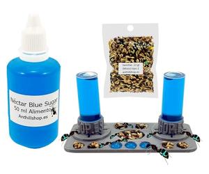 Aliment pour fourmis: excellent kit d'alimentation Comprend nectar Blue Sugar 50 ml, sac de mélanges de graines 22 g
