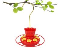 Alimentateur suspendu pour colibris d'extérieur - bol d'alimentation, 8 portes anti-moustiques, décor floral extérieur pour attirer la faune dans le jardin cour terrasse