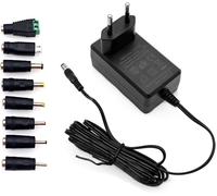 Alimentation 12 Volt 2 A, Adaptateur 12 V 2 A, AC 220 V vers DC 12V, Sortie 500 mA 1000 mA 1500 mA 2000 mA, Remplacement pour Chargeur Mural avec 8 adaptateurs de Prise DC