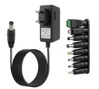 Alimentation 12V 3A 36W avec 8 Embouts, Adaptateur Secteur Universel AC DC | Pour routeur, bande LED, caméra CCTV, box TV et appareils DC 12V jusqu’à 3A, avec 8 connecteurs pour différents ports usuels