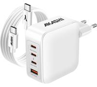 alimentation 130W 2x 100W USB-C + 1x 30W ports USB + 100W câble USB-C, Akashi - Blanc