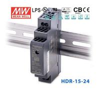 Alimentation à découpage Meanwell 230VAC/24VDC 15W DIN HDR-15-24