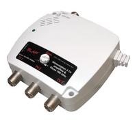 Alimentation amplifiée filtrée HDME 230V / 12V - 50mA pour préamplificateur TV, 3 sorties TV + filtre 5G LTE 700 MHz + réglage de gain