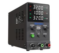 Alimentation CC variable, 0~30V 0~10A commutation réglable, alimentation régulée CC avec charge rapide USB et type-C, bouton d'encodeur, interrupteur marche/arrêt de sortie, affichage LED à 4 chiffres