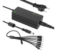 Alimentation CCTV 12V 5A, Adaptateur Secteur pour Caméra de Sécurité | Alimentation AC 100V-240V vers DC 12V 5A avec câble séparateur à 8 sorties pour caméra de sécurité CCTV DVR, bandes LED
