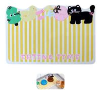 Alimentation Chien Absorbant en Terre de Diatomée 40x60cm, Antidérapant, Gamelle Dessin Animé pour Chat, Bol en Silicone, Imprimé Mignon, Tapis de Gamelle Chat, Tapis en Terre de Diatomée pour Animaux