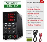 Alimentation DC Lab-Bench, sortie 30V 10A, capacité de charge rapide, 60V 5A OCP
