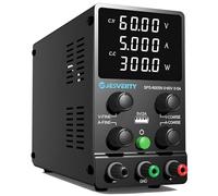 Alimentation DC Variable, 60V 5A Régulable à Commutation Réglable DC Banc Alimentation Linéaire avec Affichage LED à 4 Chiffres de Haute Précision, Port USB 5V/2A, Réglages Grossiers et Fins